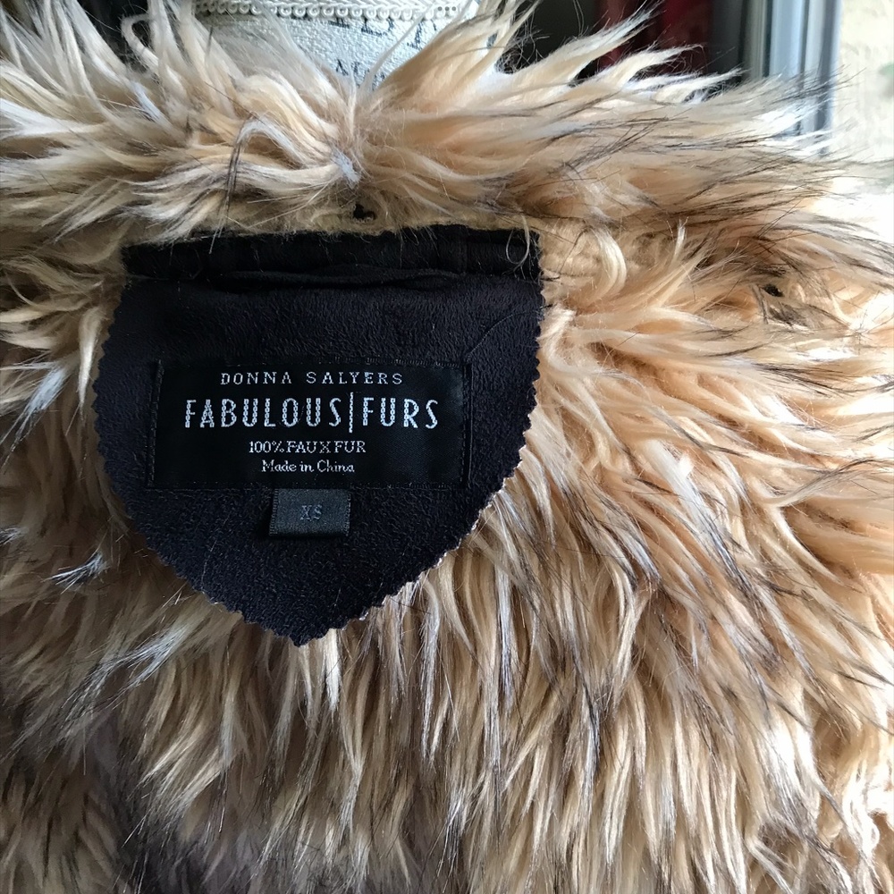 DONNA SALYERS FABULOUS (FAUX) FURS Penny Lane Chocolate Brown Coat Sz XS - Picture 6 of 10